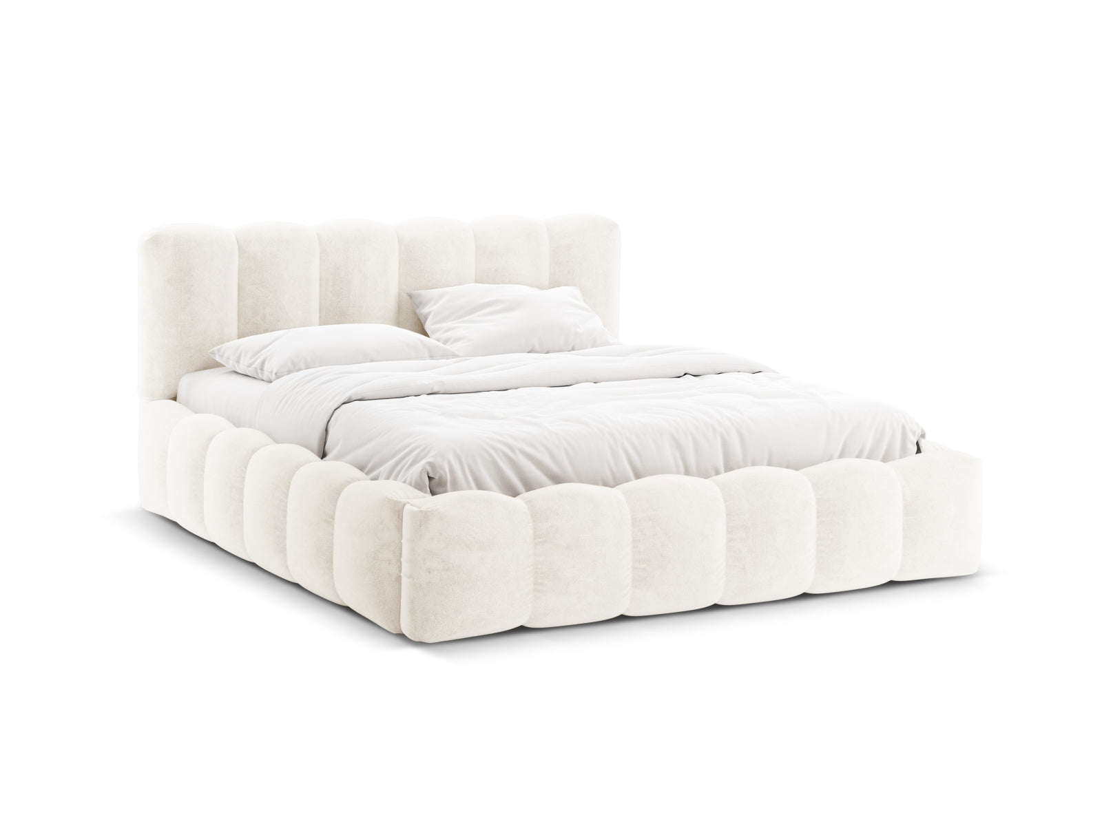 Lupine Storage Bed With Headboard — Light Beige