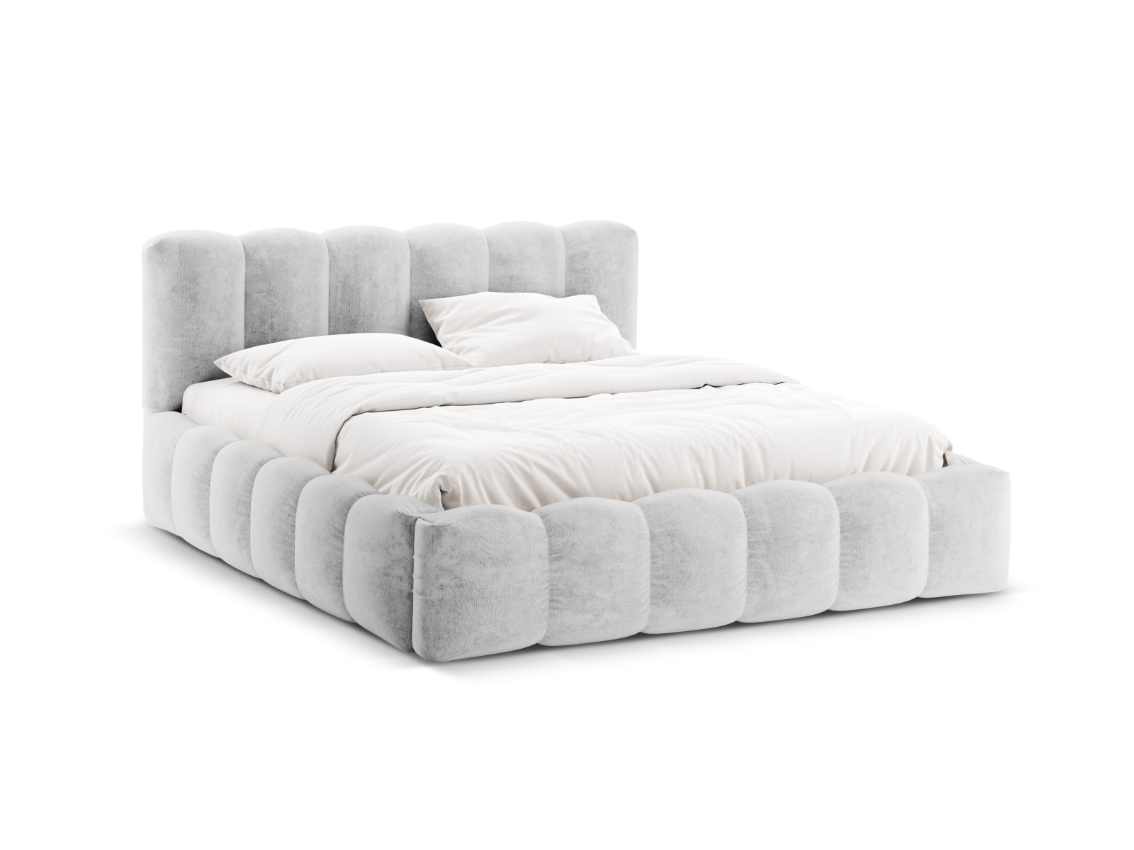 Lupine Storage Bed With Headboard — Silver