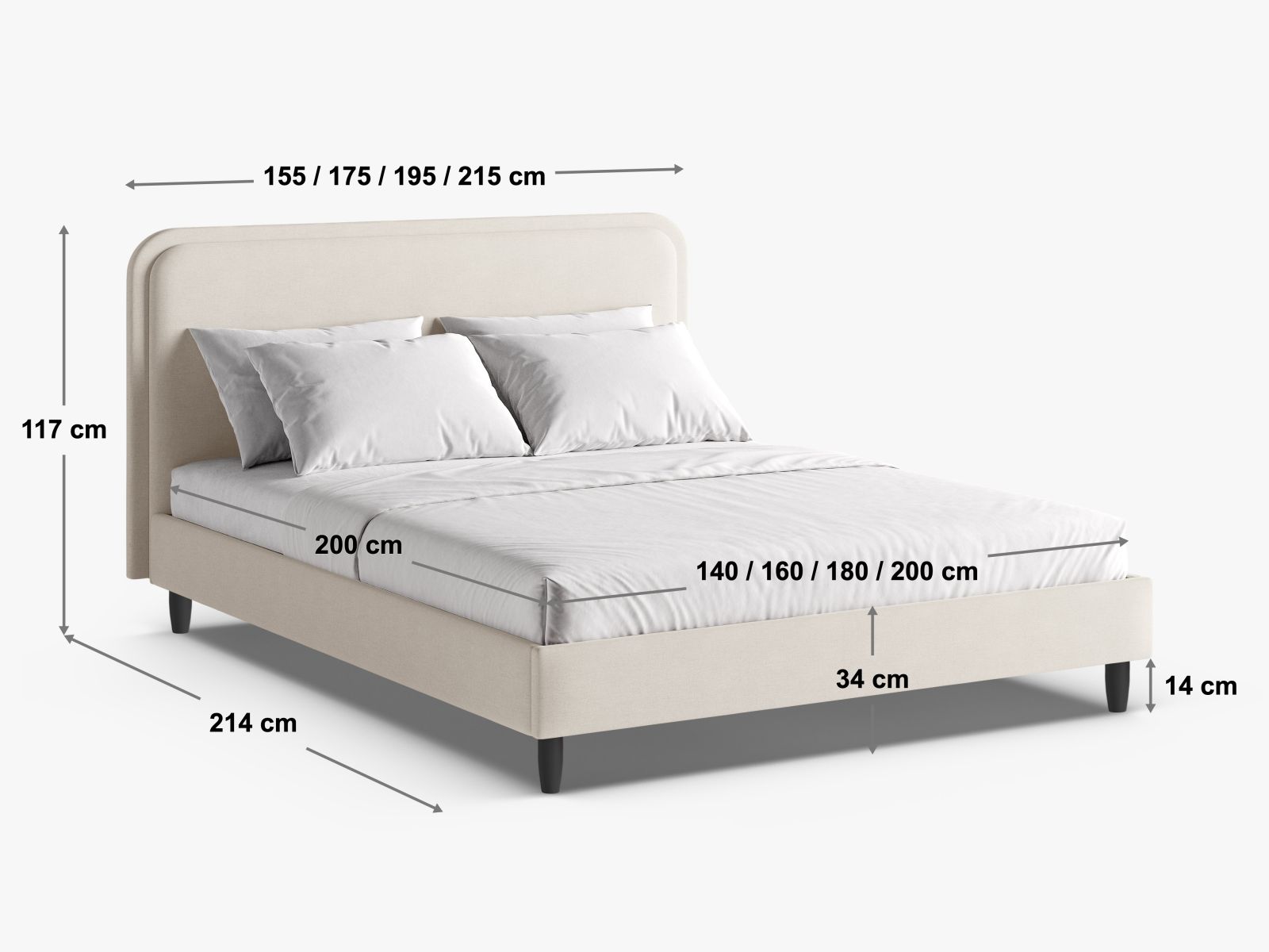 Bett Strukturstoff Auburn Aveline — Ansicht 5
