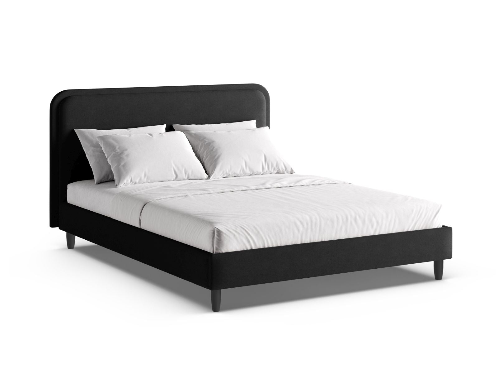 Aveline Bed With Headboard — Light Grey