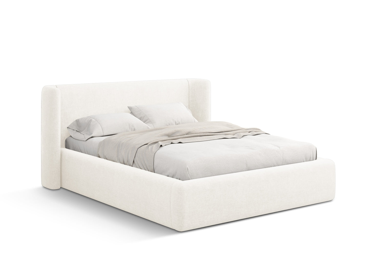 Bett Strukturstoff Schwarz Jolene — Ivory