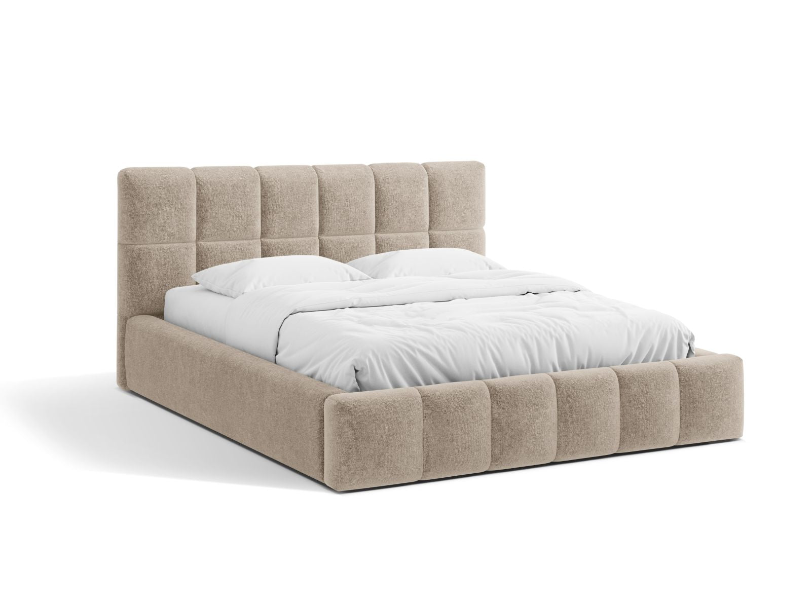 Bellis Storage Bed With Headboard — Dark Beige