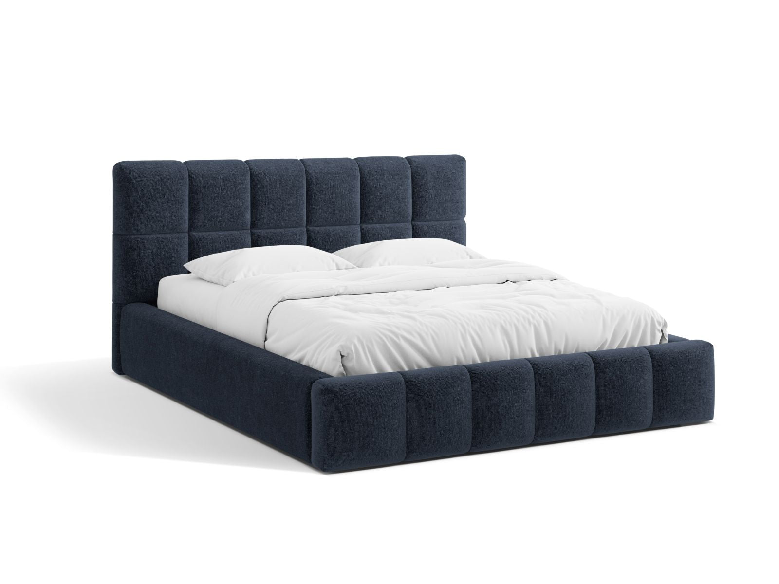Bellis Storage Bed With Headboard — Navy Blue
