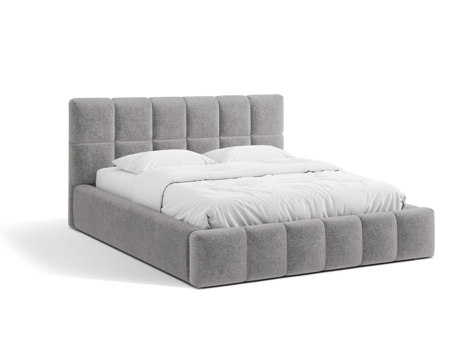 Bellis Storage Bed With Headboard — Light Grey