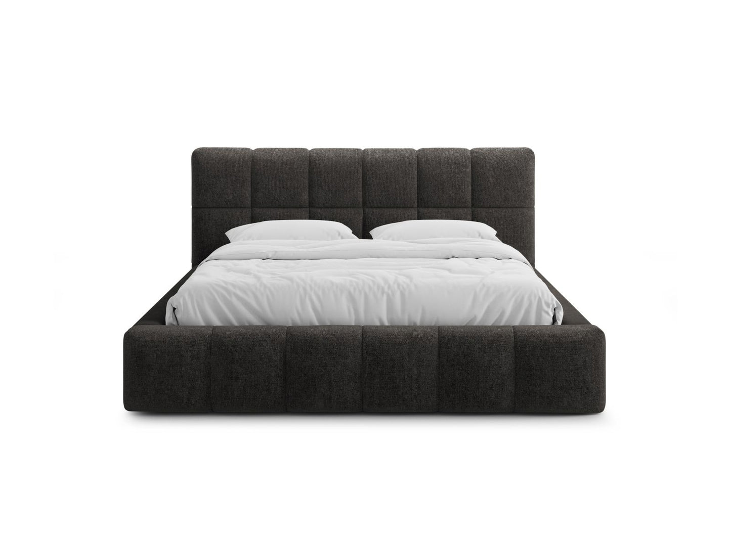 Bett Chenille Anthrazit Bellis — Wohnbeispiel