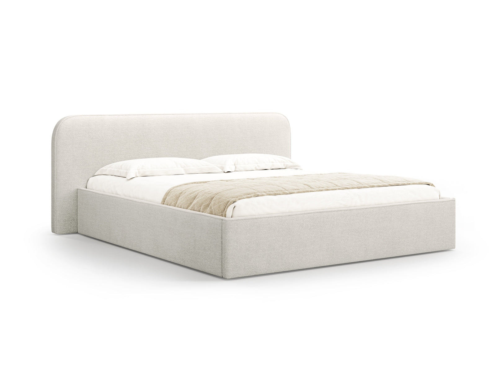 Elizabeth Storage Bed With Headboard — Grey Beige Melange