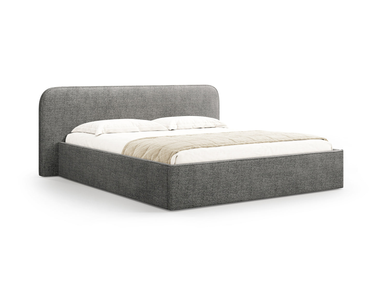 Bett Bouclé Anthrazit Elizabeth — Graphite