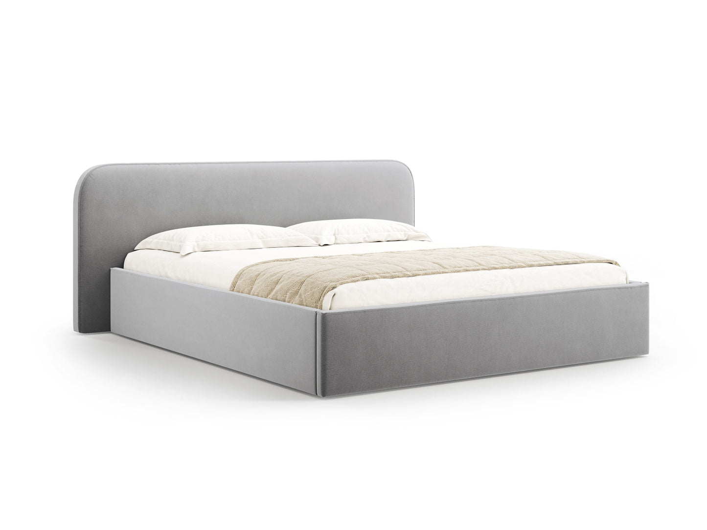 Bett Samt Schwarz Elizabeth — Light Grey