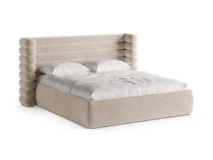 Bett Samt Beige Mount — Beige