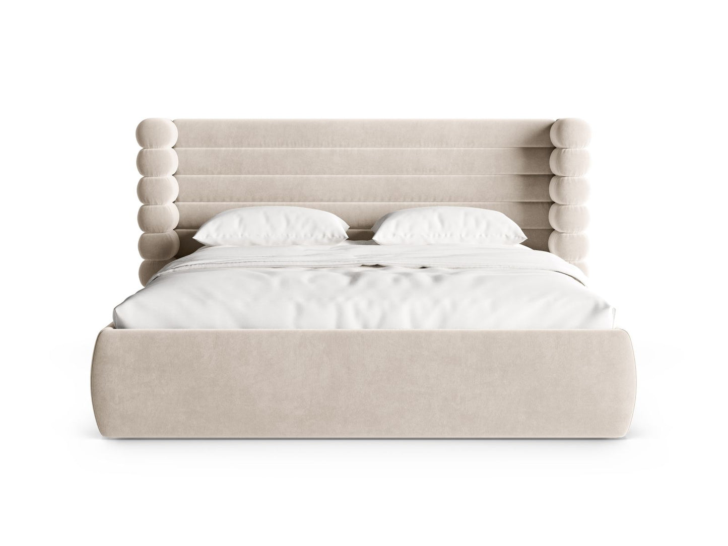 Bett Samt Beige Mount — Detailansicht