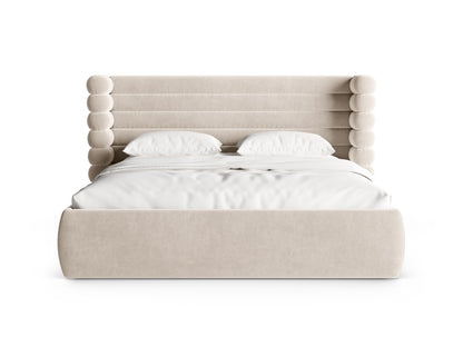 Bett Samt Beige Mount — Detailansicht