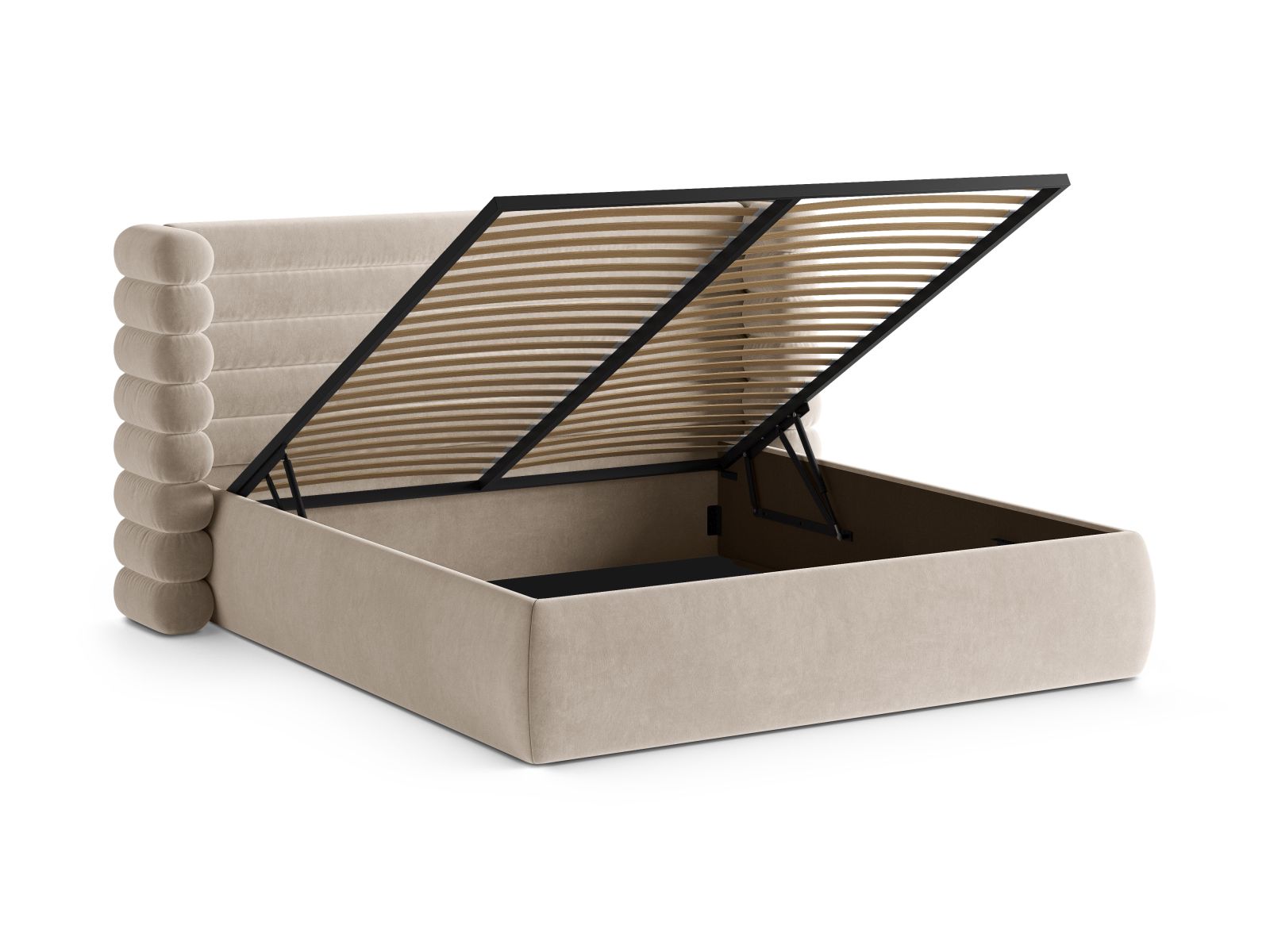 Bett Samt Beige Mount — Ansicht 4