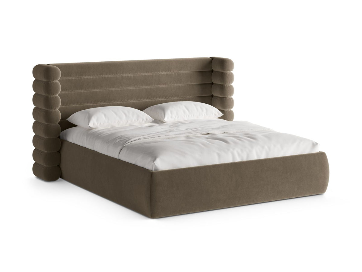 Mount Storage Bed With Headboard — Grey Brown