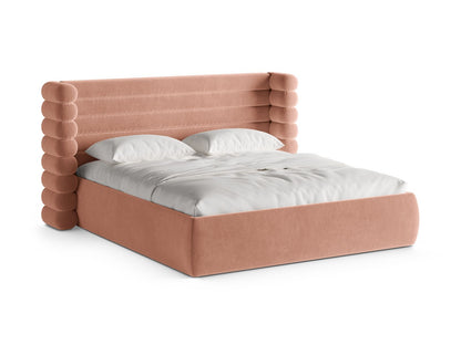 Bett Samt Beige Mount — Pink