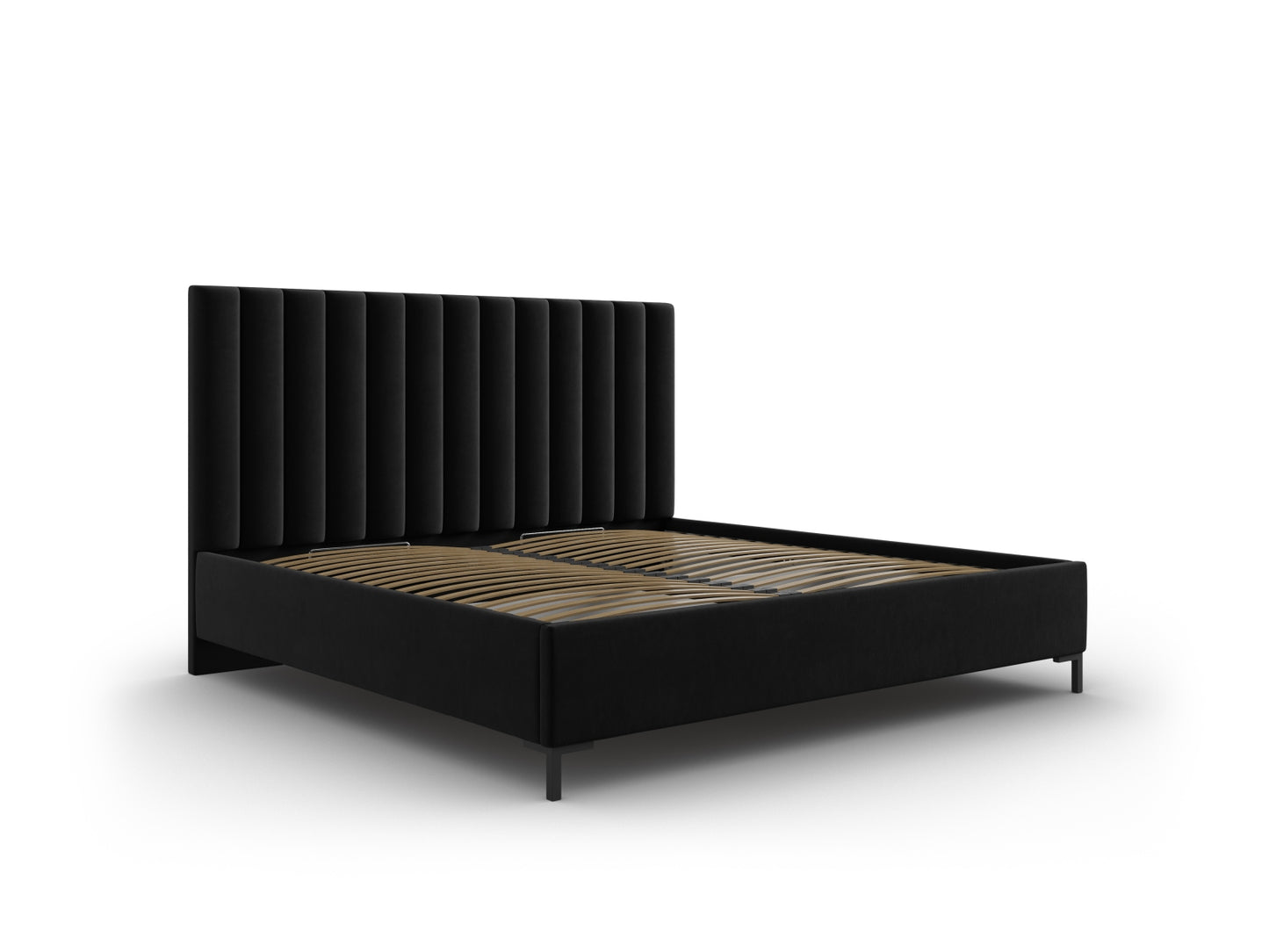 Bett Samt Schwarz Allison — Maße und Details
