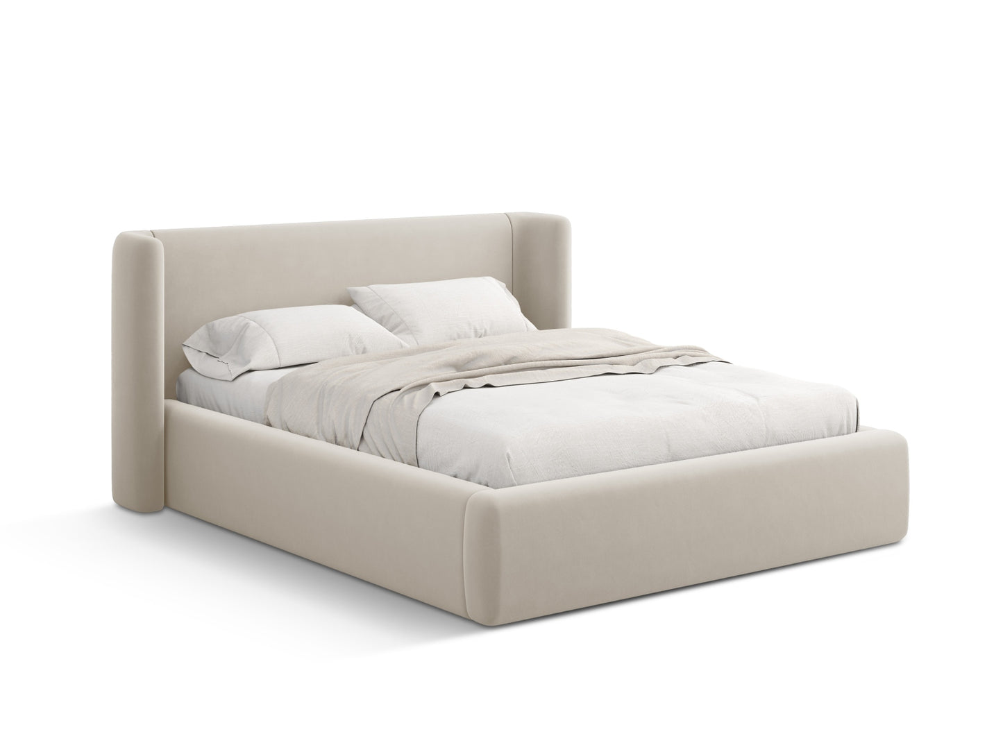 Bett Samt Cappuccino Jolene — Dark Beige