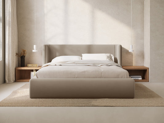 Bett Samt Cappuccino Jolene — Wohnbeispiel