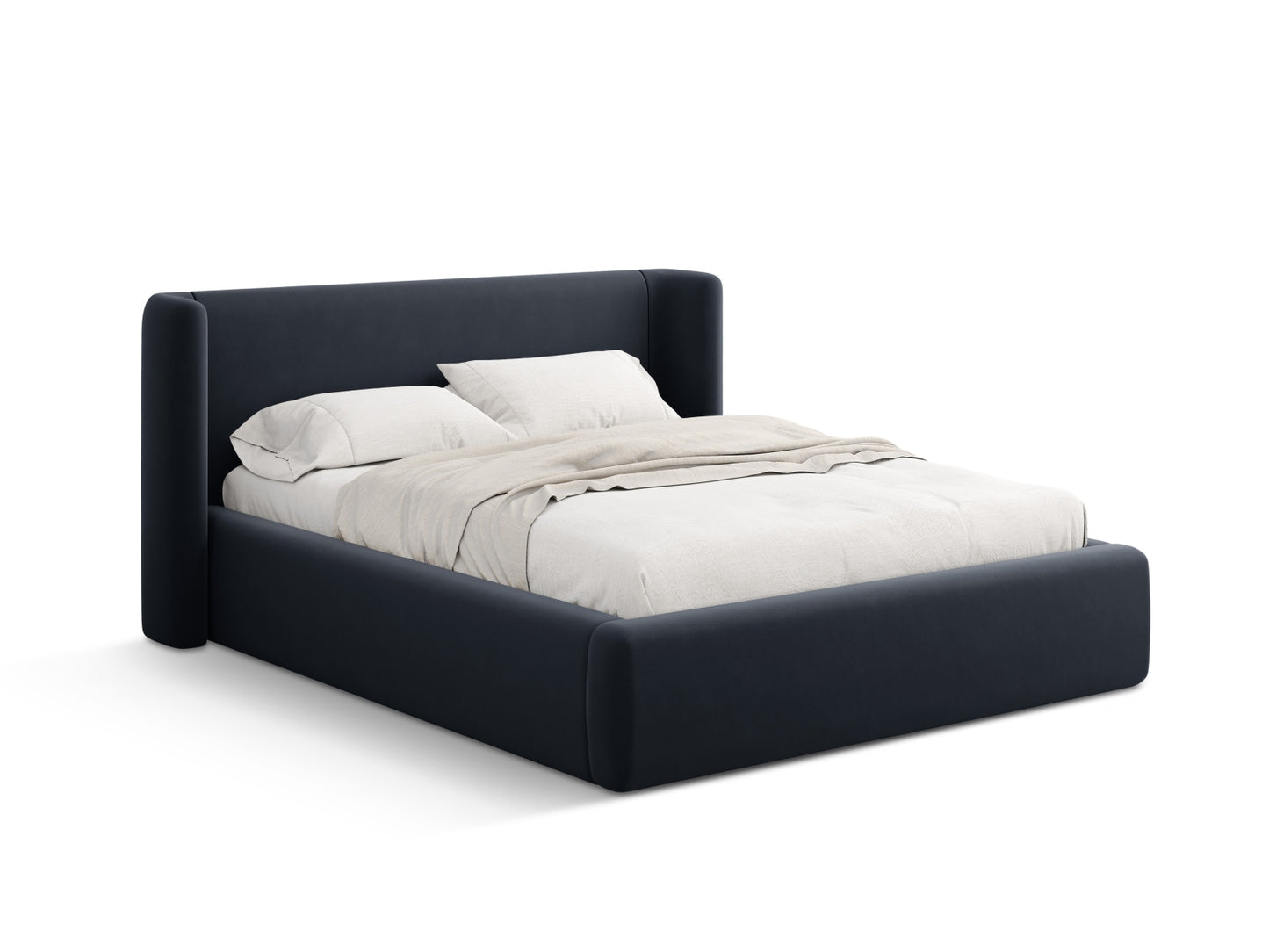 Bett Samt Cappuccino Jolene — Dark Blue