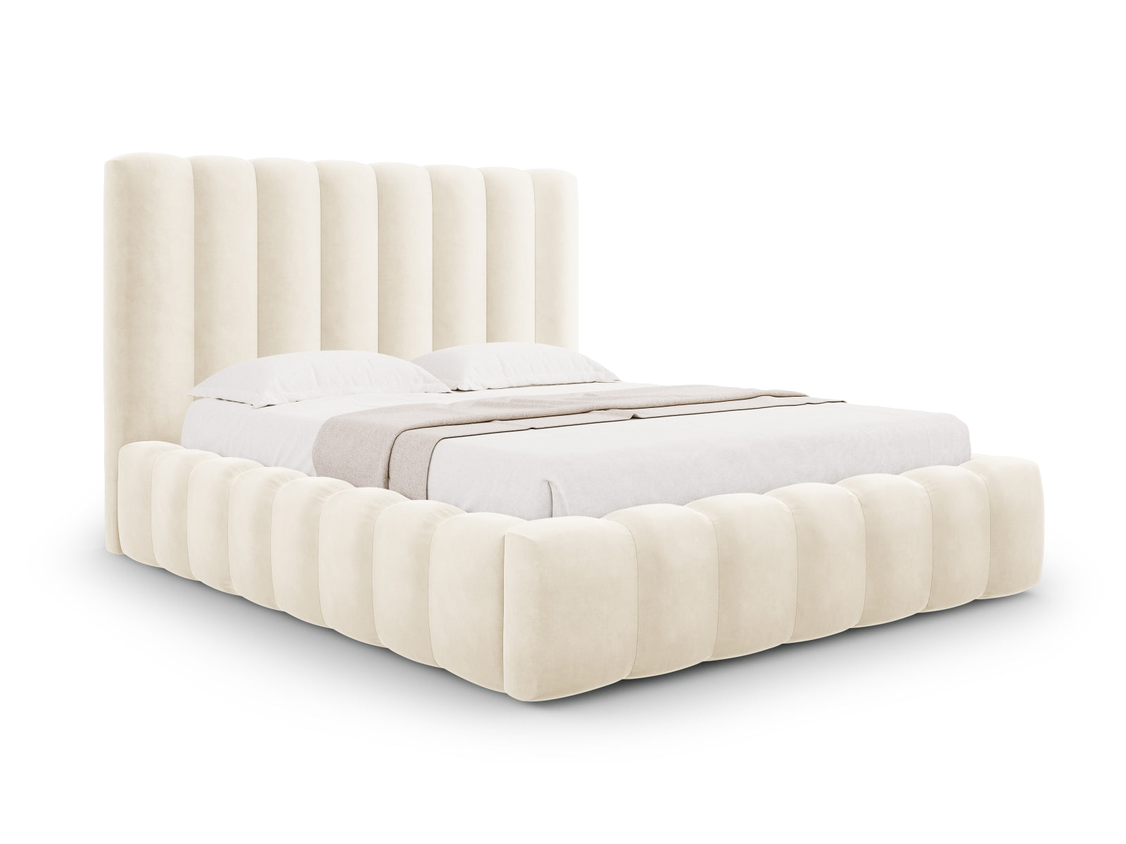 Kelp Storage Bed With Headboard — Light Beige