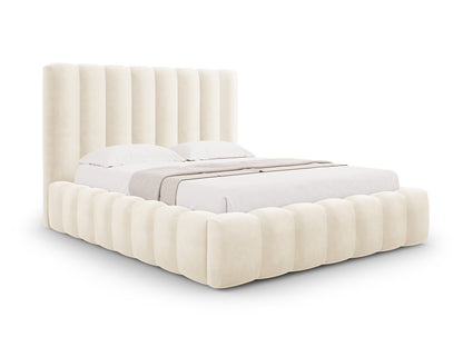Bett Samt Schwarz Kelp — Light Beige