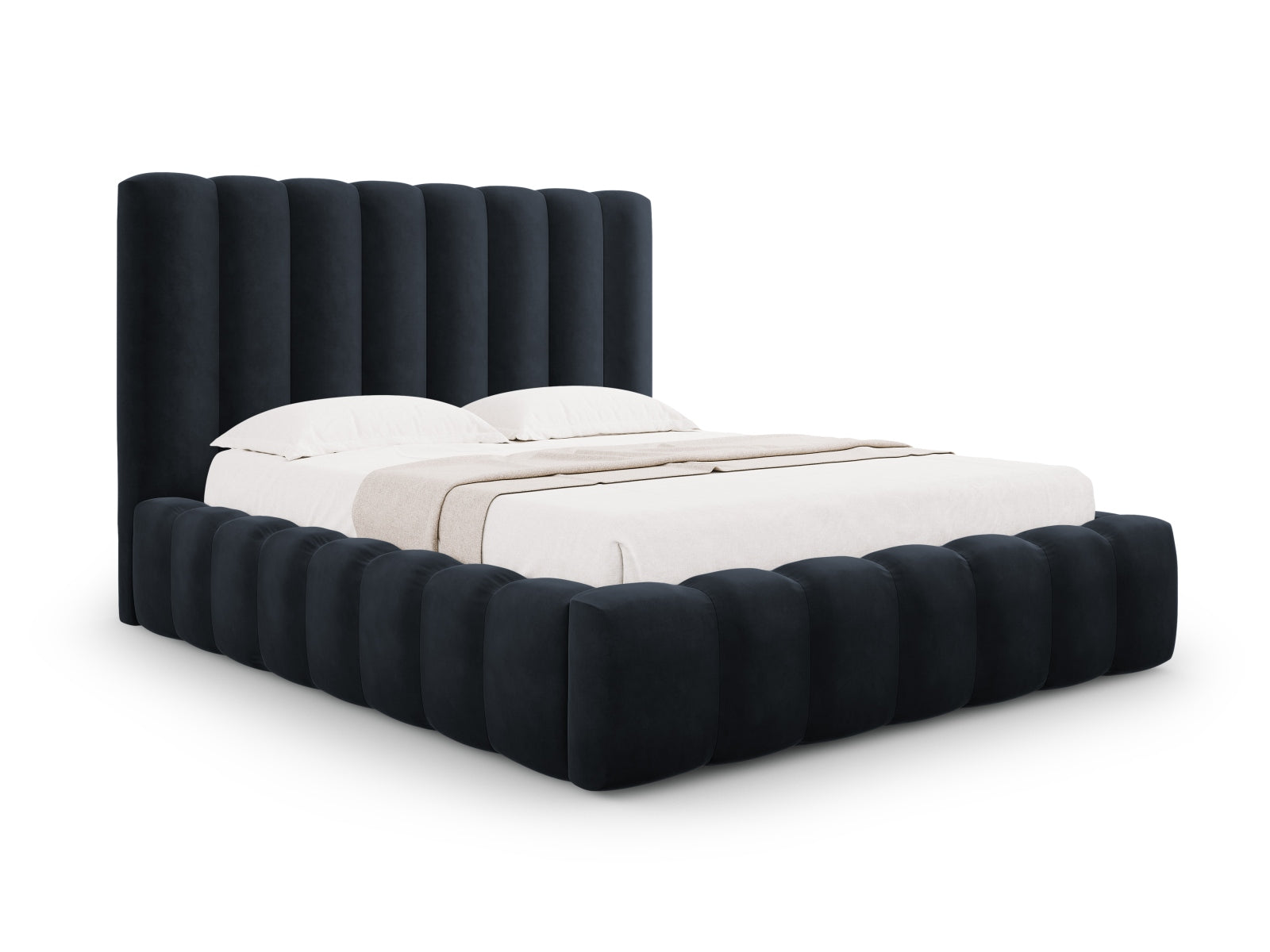 Kelp Storage Bed With Headboard — Dark Blue