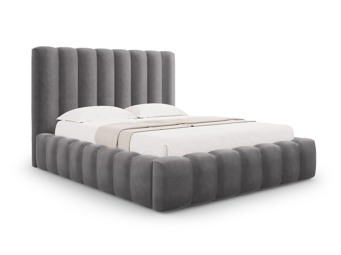 Bett Samt Schwarz Kelp — Grey