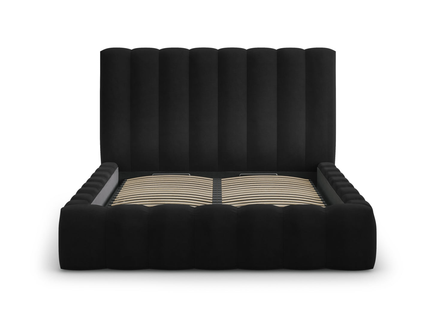 Bett Samt Schwarz Kelp — Maße und Details