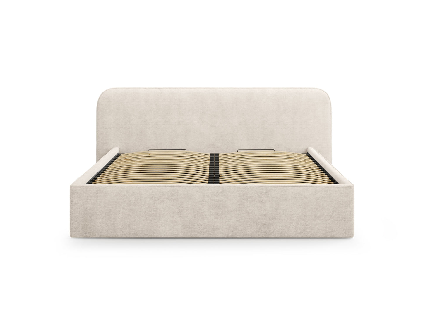 Bett Strukturstoff Beige Elizabeth — Detailansicht