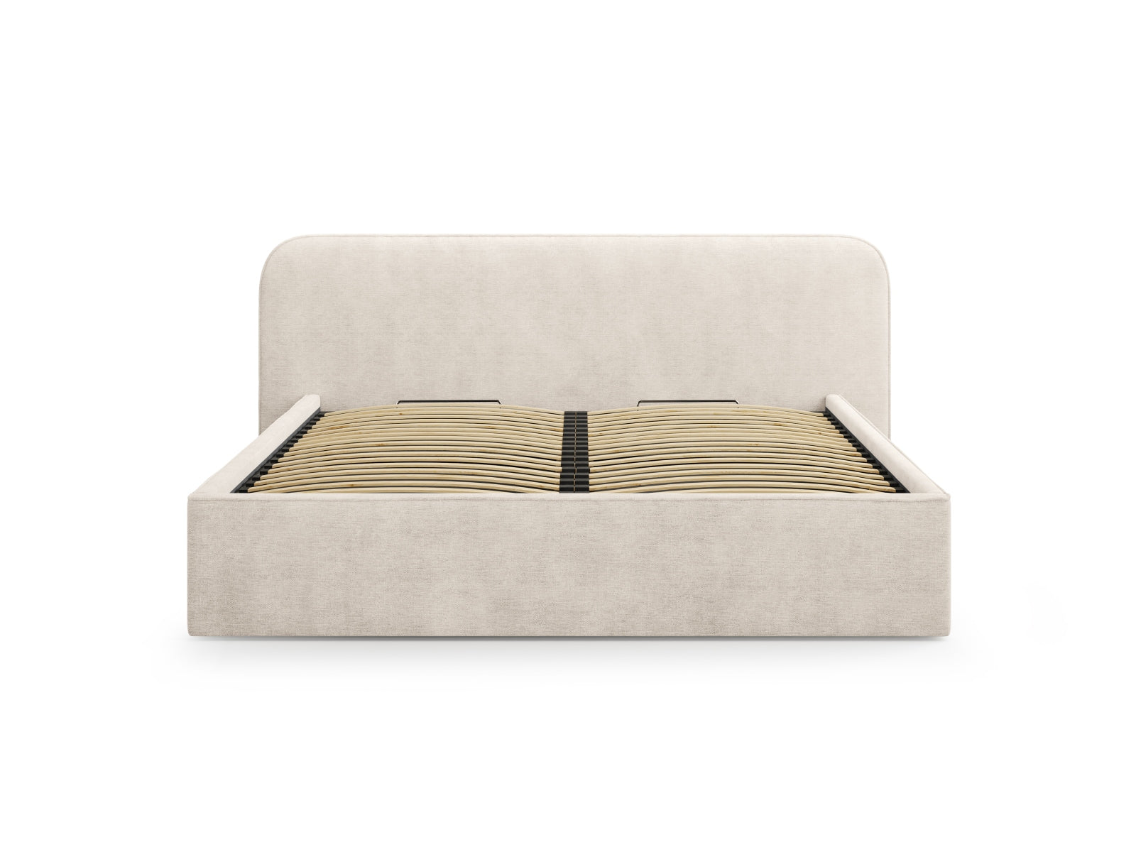Bett Strukturstoff Beige Elizabeth — Detailansicht