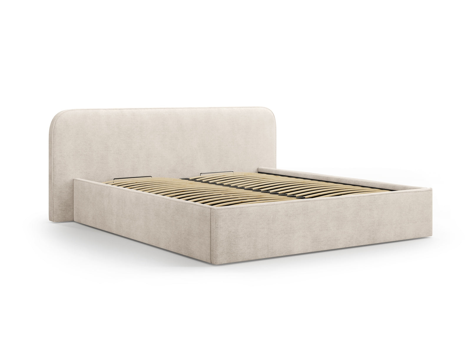 Bett Strukturstoff Beige Elizabeth — Maße und Details