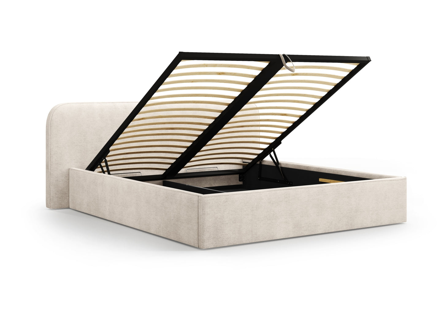 Bett Strukturstoff Beige Elizabeth — Ansicht 4