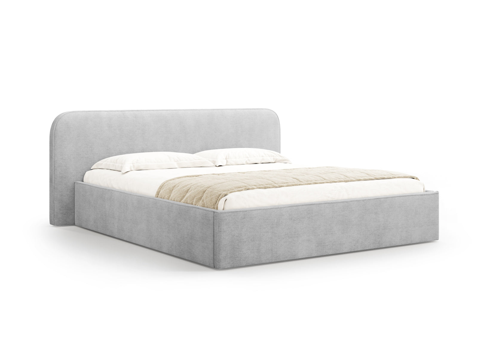 Elizabeth Storage Bed With Headboard — Light Grey