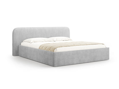 Bett Strukturstoff Beige Elizabeth — Light Grey
