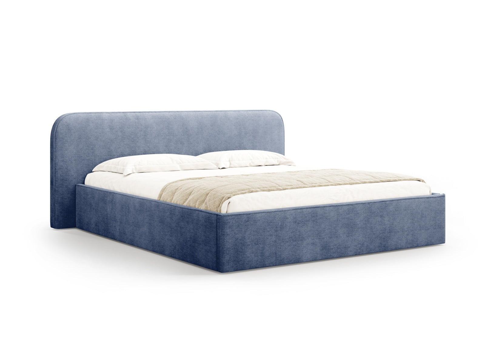 Elizabeth Storage Bed With Headboard — Dark Blue