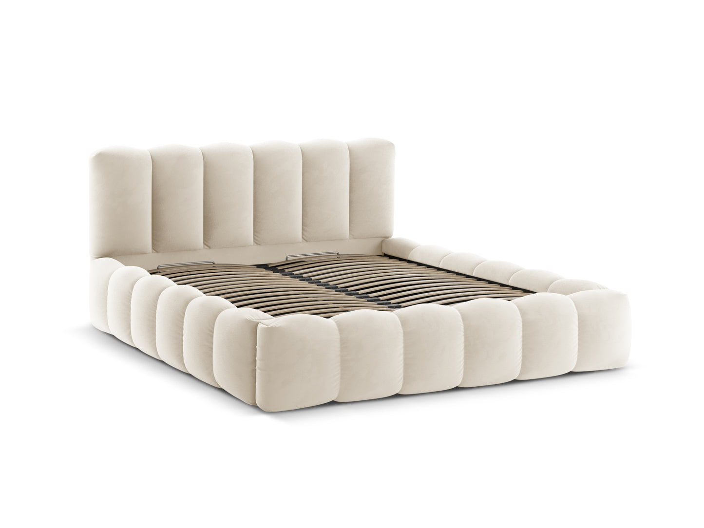 Bett Samt Beige Lupine — Detailansicht