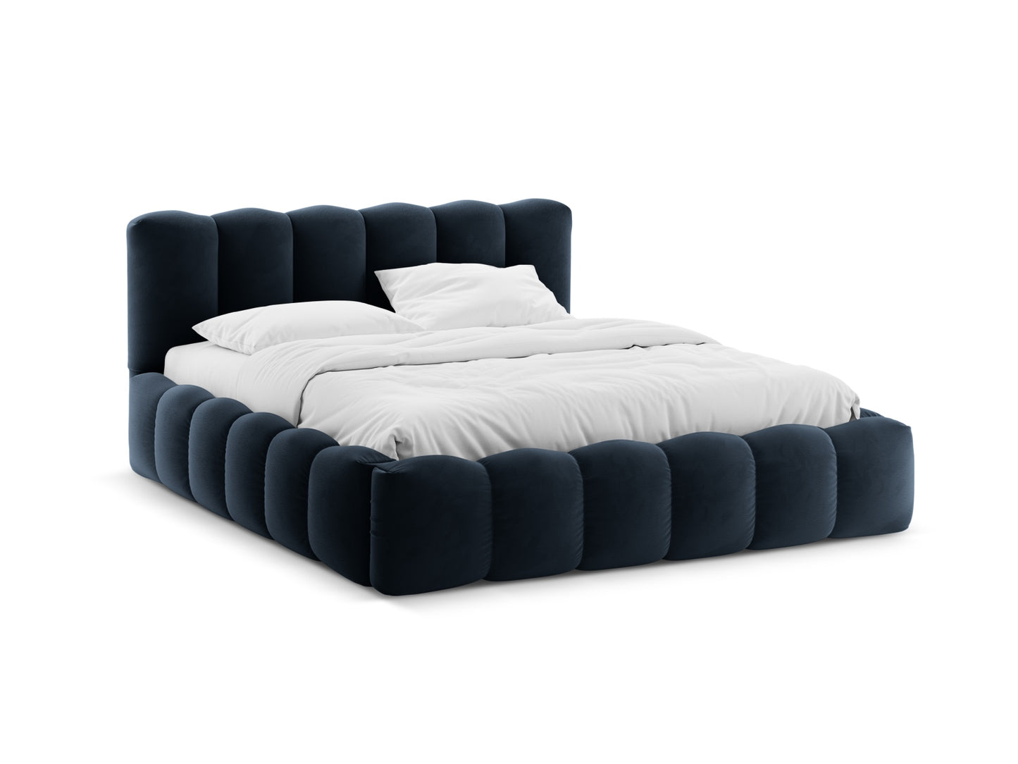 Bett Samt Beige Lupine — Dark Blue