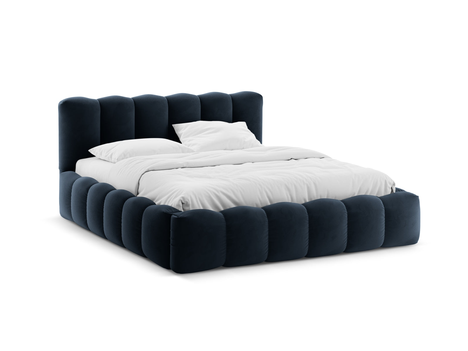 Lupine Storage Bed With Headboard — Dark Blue