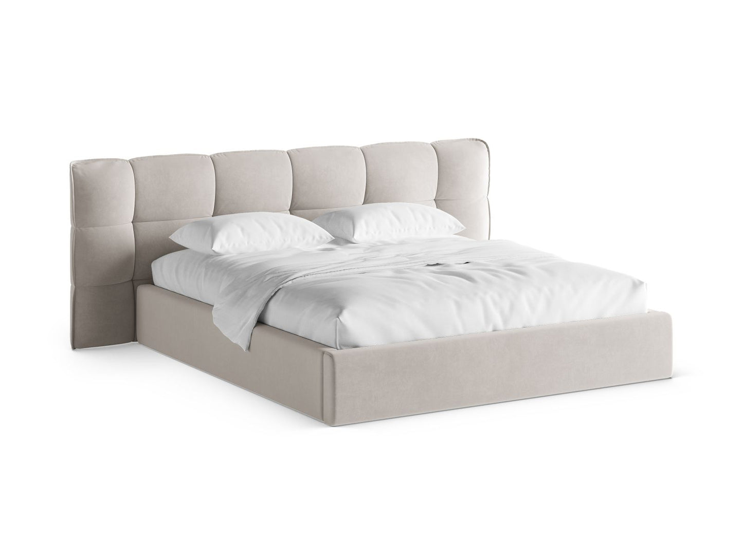 Bett Samt Schwarz Eric — Light Beige