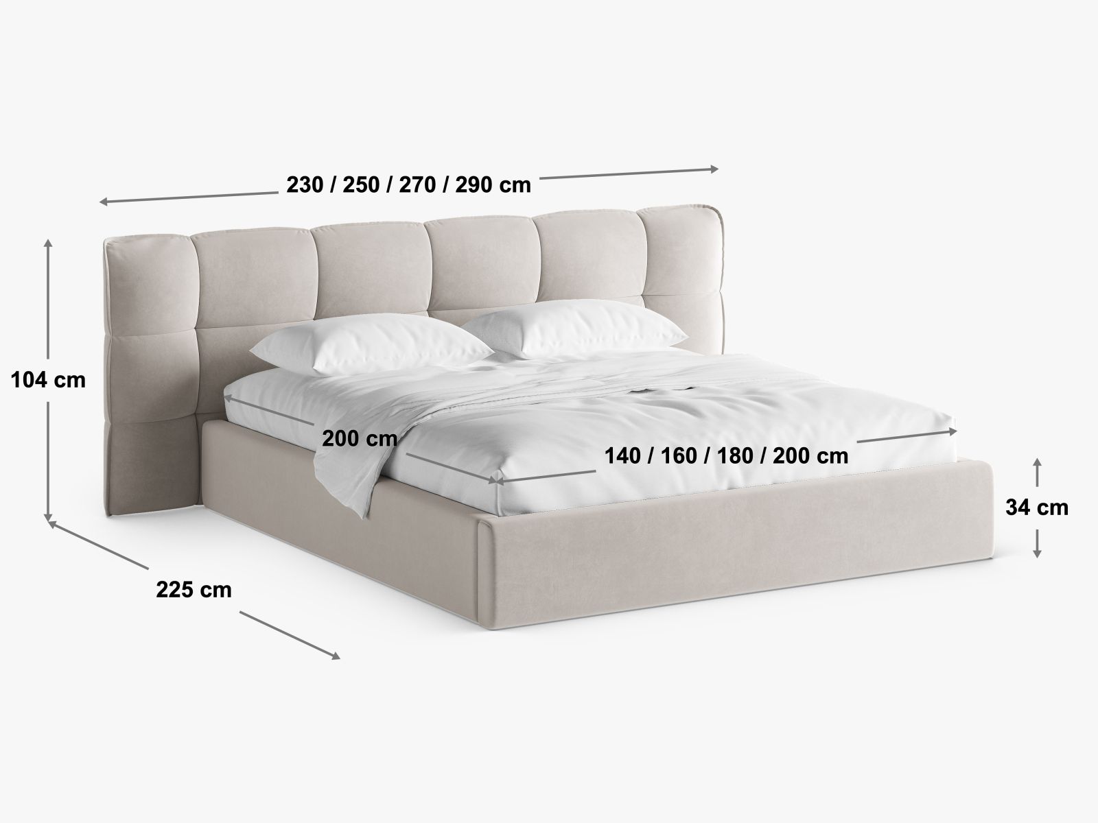 Bett Bouclé Brick Eric — Ansicht 6