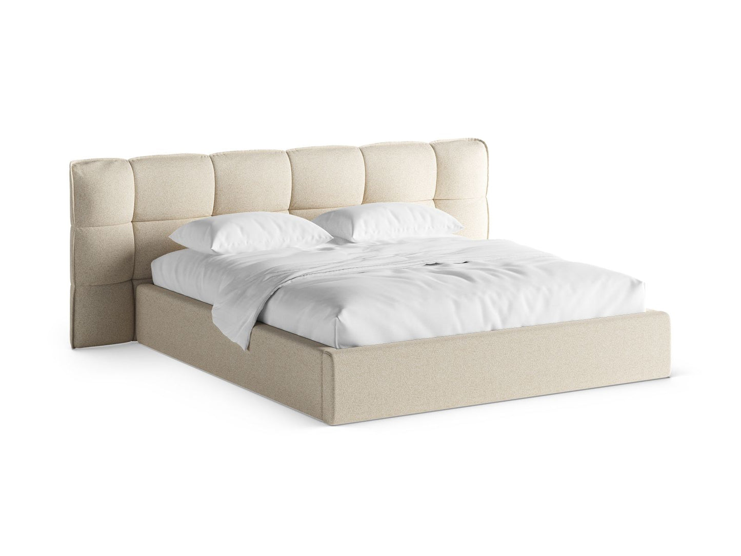 Bett Strukturstoff Beige Melange Eric — Light Beige Melange