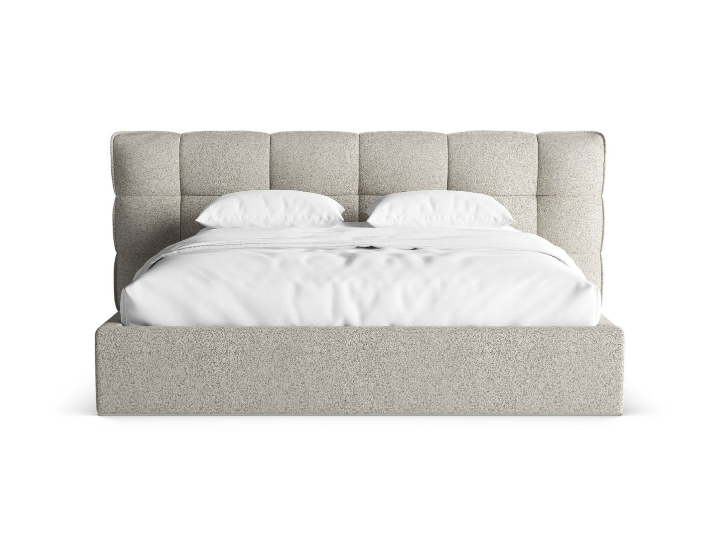 Bett Strukturstoff Beige Melange Eric — Detailansicht