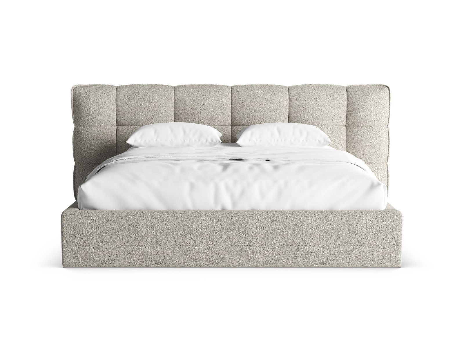 Bett Strukturstoff Beige Melange Eric — Detailansicht