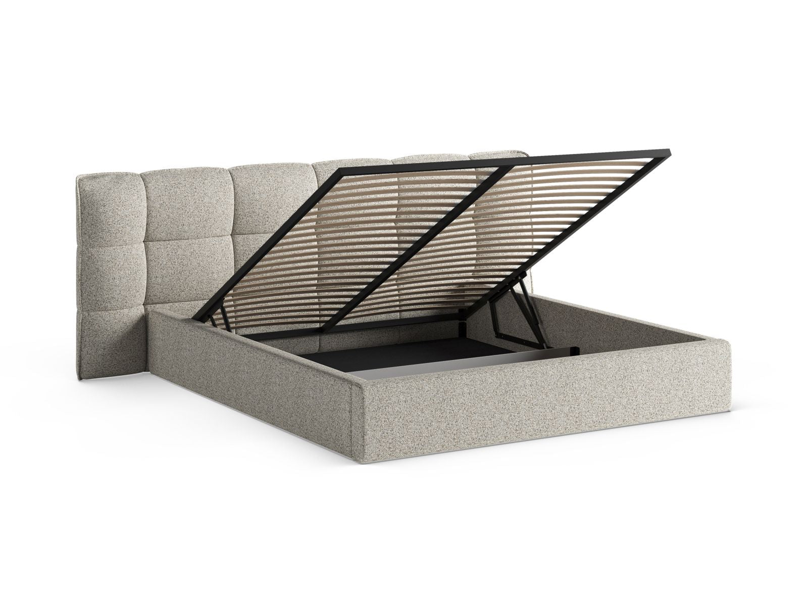 Bett Strukturstoff Beige Melange Eric — Ansicht 4