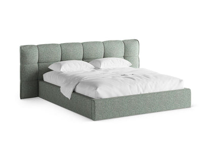 Bett Strukturstoff Beige Melange Eric — Moss Green Melange