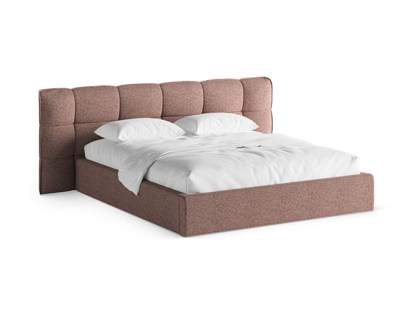 Bett Strukturstoff Beige Melange Eric — Pink Melange