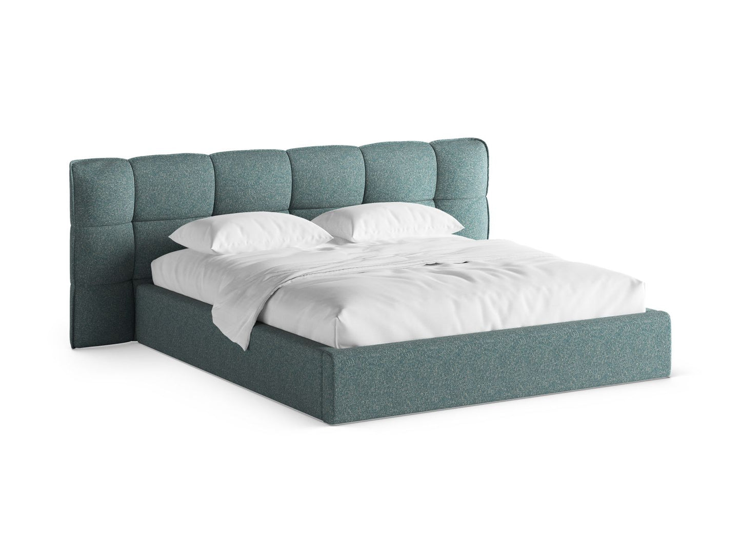 Bett Strukturstoff Beige Melange Eric — Blue Melange
