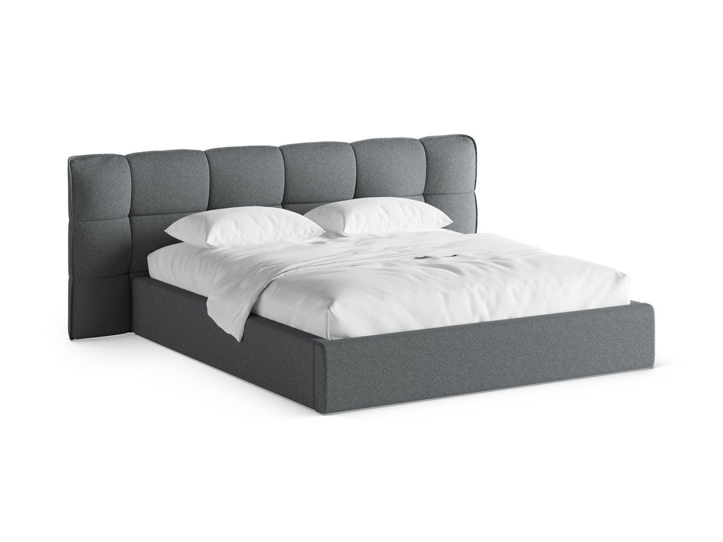 Bett Strukturstoff Beige Melange Eric — Dark Grey Melange