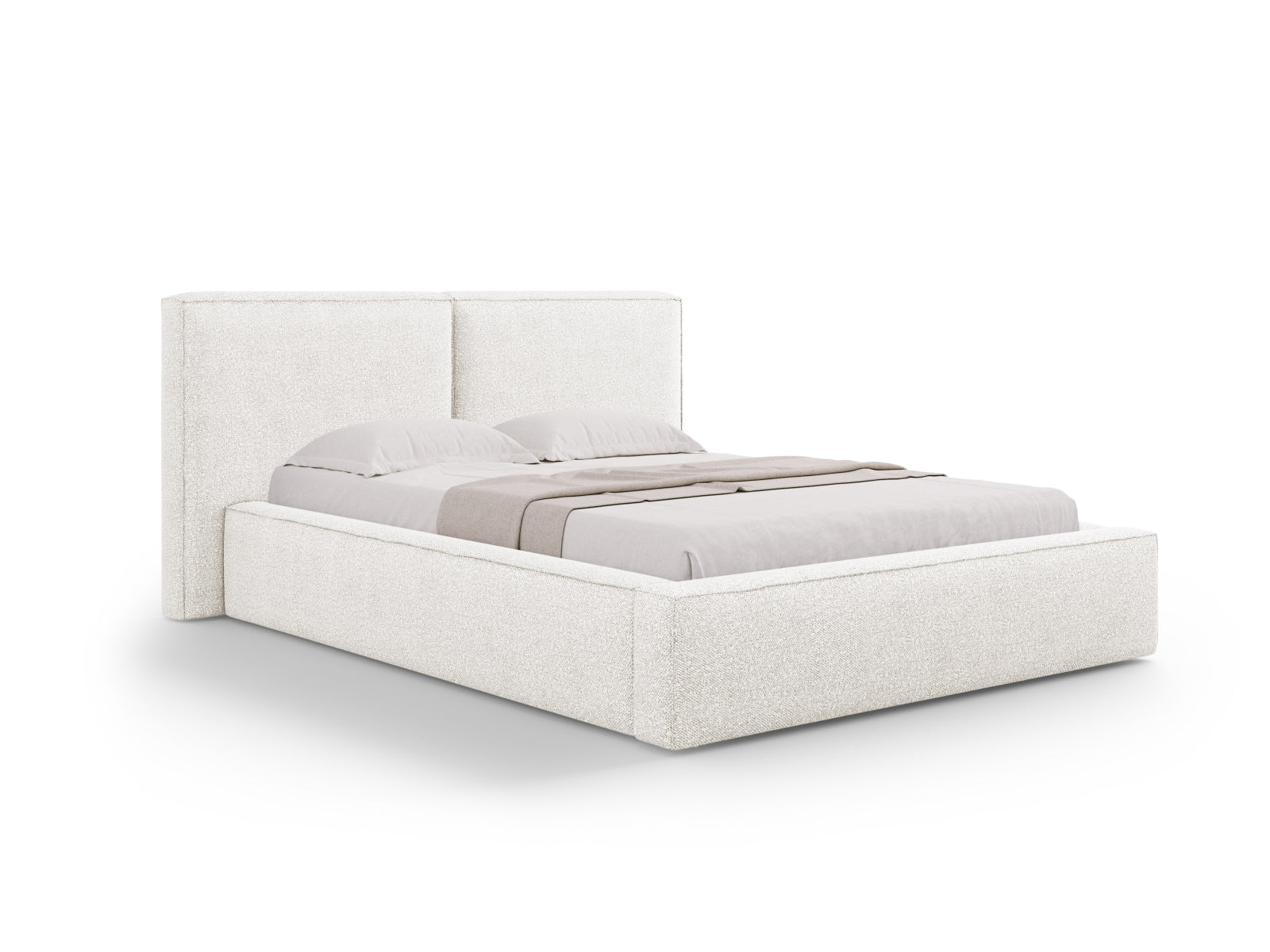 Jodie Storage Bed With Double Headboard — White