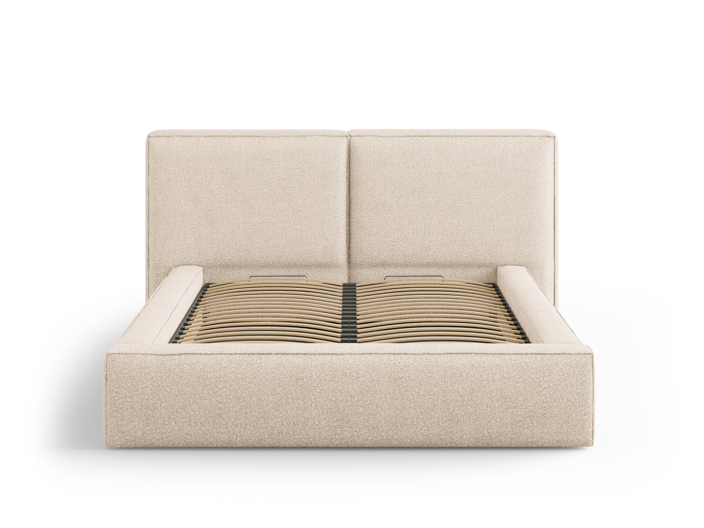 Bett Bouclé Beige Jodie — Detailansicht