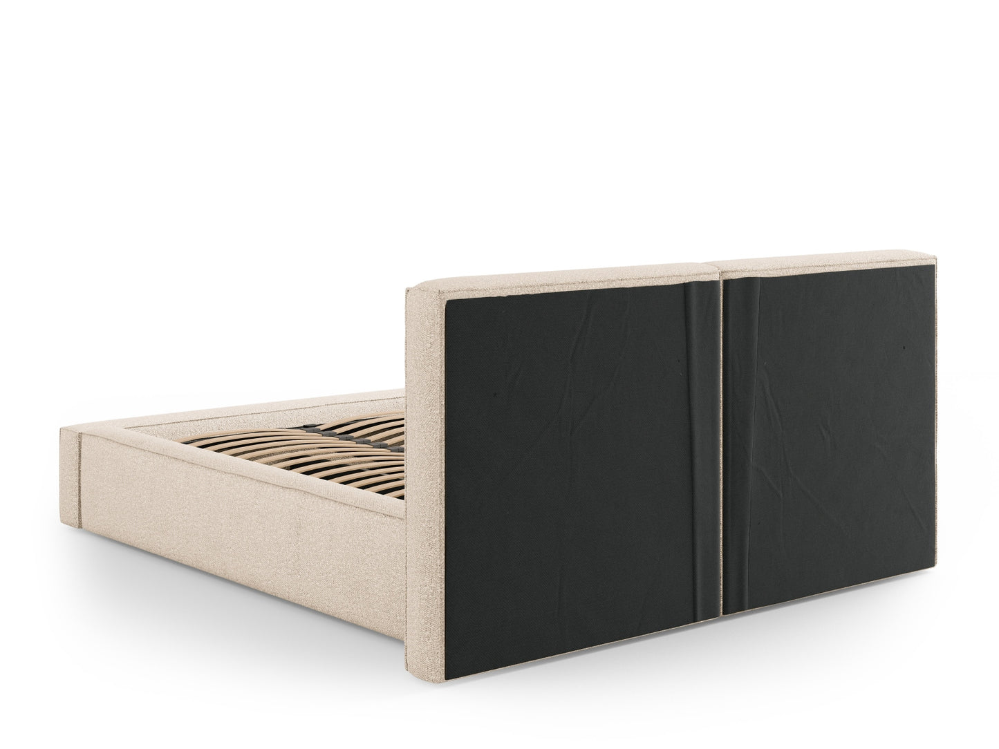 Bett Bouclé Beige Jodie — Maße und Details